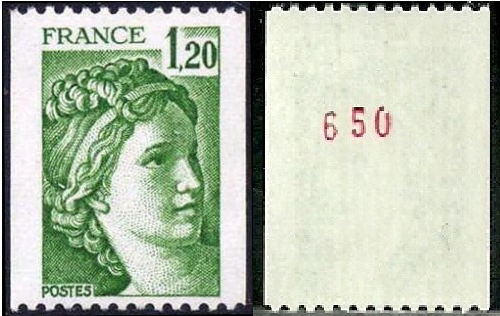 Timbres de france avec numéro rouge de roulette