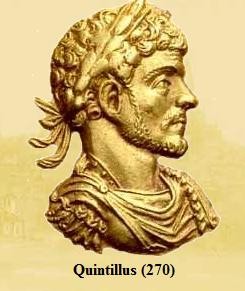 Lesp ièces de Monnaie Romaine de L'empereur Quintillus