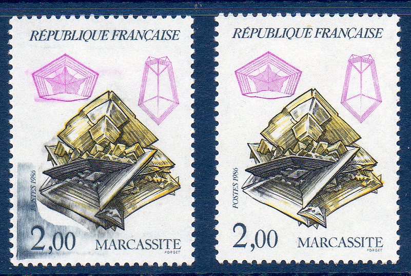 Timbres avec impression defectueuse ou essuyage