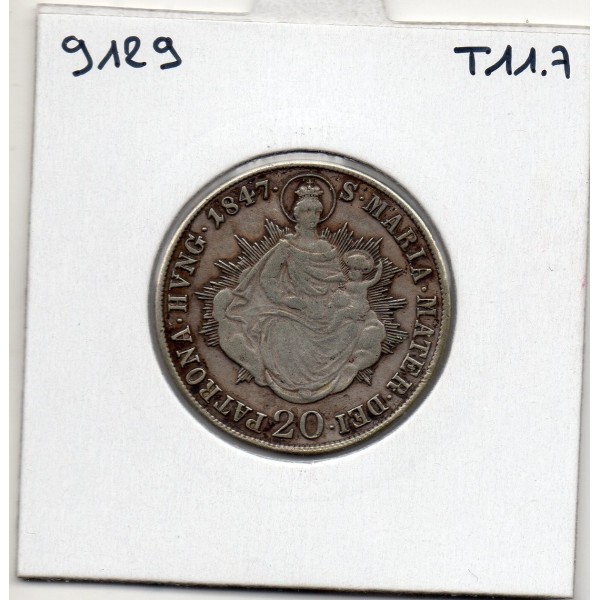 Hongrie 20 Krajczar 1847 KB Kremnica TTB, KM 422 pièce de monnaie