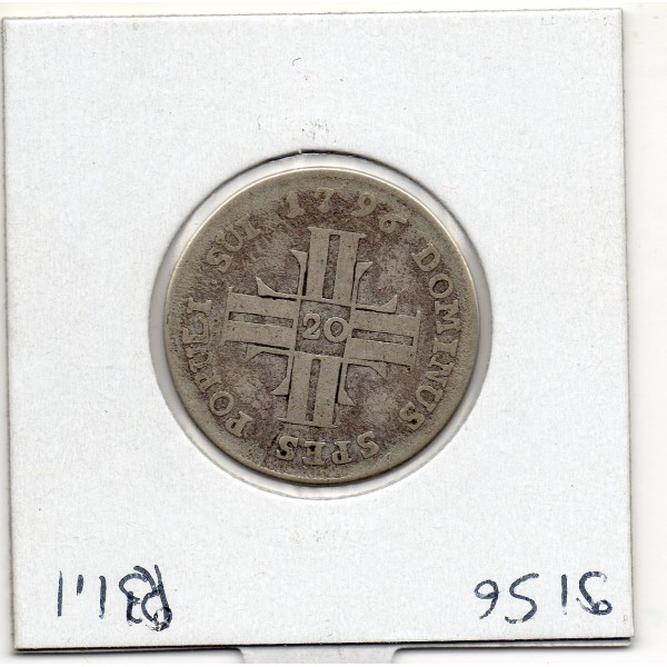 Suisse Canton Lucerne 20 kreuzer 1796 TB, KM 88 pièce de monnaie
