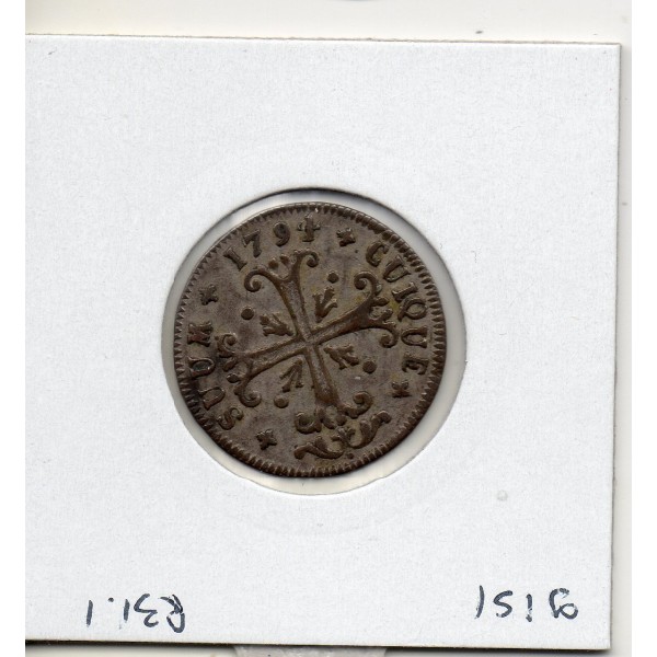 Suisse Canton Neuchatel 1/2 Batzen 1794 Sup, KM 47 pièce de monnaie