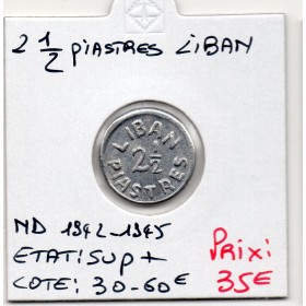 Liban 2 1/2 piastre 1942-1945 Sup+, Lec 48 pièce de monnaie