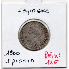Espagne 1 peseta 1900 TTB+, KM 706 pièce de monnaie