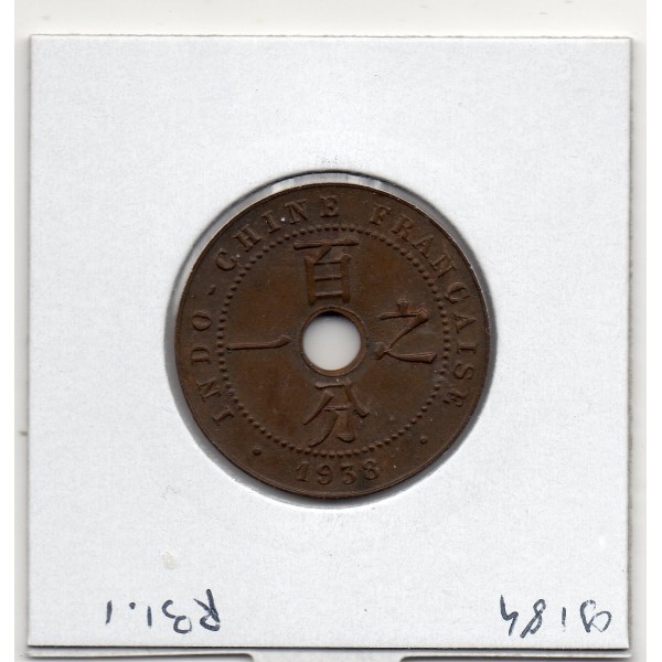Indochine 1 cent 1938 A sup, Lec 99 pièce de monnaie