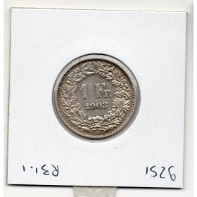 Suisse 1 franc 1903 Sup-, KM 24 pièce de monnaie