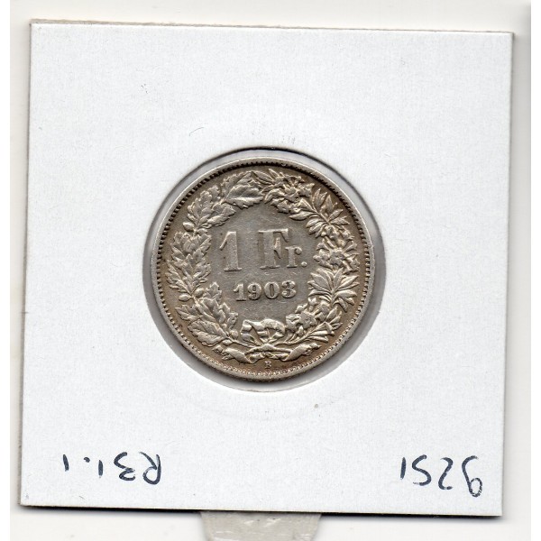 Suisse 1 franc 1903 Sup-, KM 24 pièce de monnaie