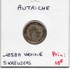 Autriche 5 kreuzer 1858 A Vienne Sup, KM 2197 pièce de monnaie