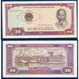 Viet-Nam Nord Pick N°87a, Sup Billet de banque de 30 dong 1981