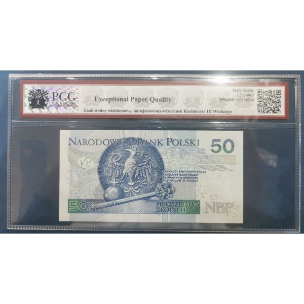 Pologne P.185b, Neuf EPQ68, Billet de 50 Zlotych 2017 Cracovie