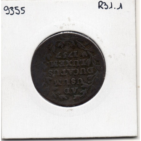 Luxembourg 2 liards 1757, B, KM 2 pièce de monnaie