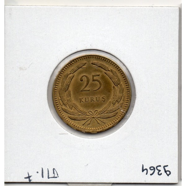 Turquie 25 Kurus 1956, Spl, KM 886 pièce de monnaie