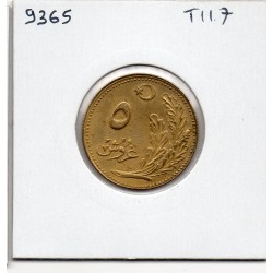 Turquie 5 Kurus 1341AH-1925, TTB+, KM 831 pièce de monnaie