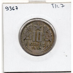 Turquie 10 Kurus 1935, TB, KM 863 pièce de monnaie