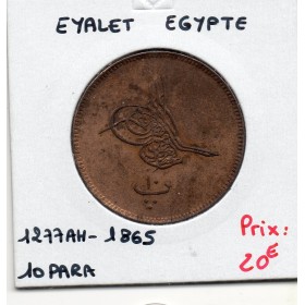 Egypte 10 para 1277 AH an 6 - 1865, Sup, KM 241 pièce de monnaie
