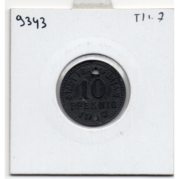 Kriegsgeld Francfort 10 pfennig 1917, TTB pièce de monnaie