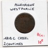 Royaume de Westphalie Jérome Napoléon 2 centimes 1812 C, B+, KM 90 pièce de monnaie
