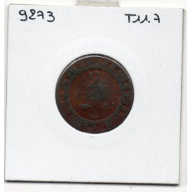 Royaume de Westphalie Jérome Napoléon 2 centimes 1812 C, B+, KM 90 pièce de monnaie