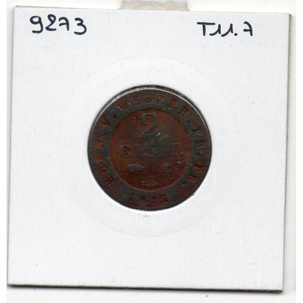 Royaume de Westphalie Jérome Napoléon 2 centimes 1812 C, B+, KM 90 pièce de monnaie