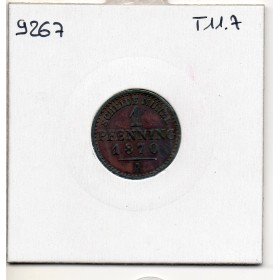 Prusse 1 pfenning 1870 A, TTB, KM 480 pièce de monnaie
