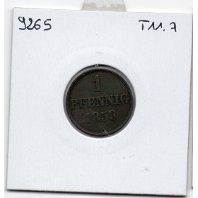 Hanovre 1 pfennig 1853 Sup-, KM 221 pièce de monnaie