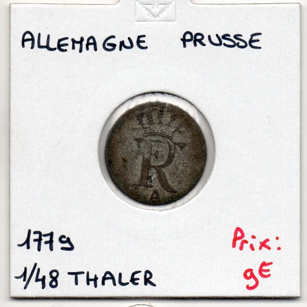 Prusse 1/48 Thaler 1779, TB-, KM 327 pièce de monnaie