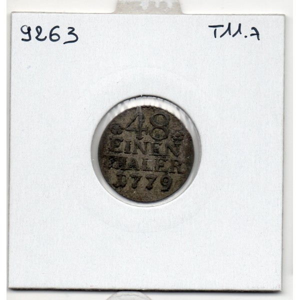 Prusse 1/48 Thaler 1779, TB-, KM 327 pièce de monnaie
