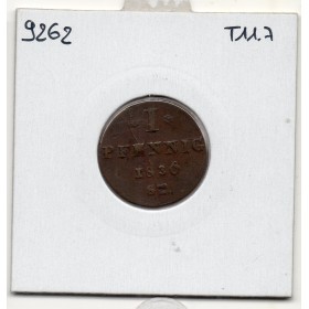 Principauté de Lippe 1 pfennig 1836 ST, TTB, KM 245 pièce de monnaie