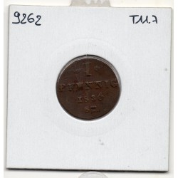 Principauté de Lippe 1 pfennig 1836 ST, TTB, KM 245 pièce de monnaie
