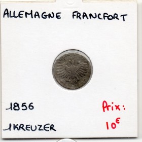 Francfort 1 Kreuzer 1856, TTB-, KM 312 pièce de monnaie