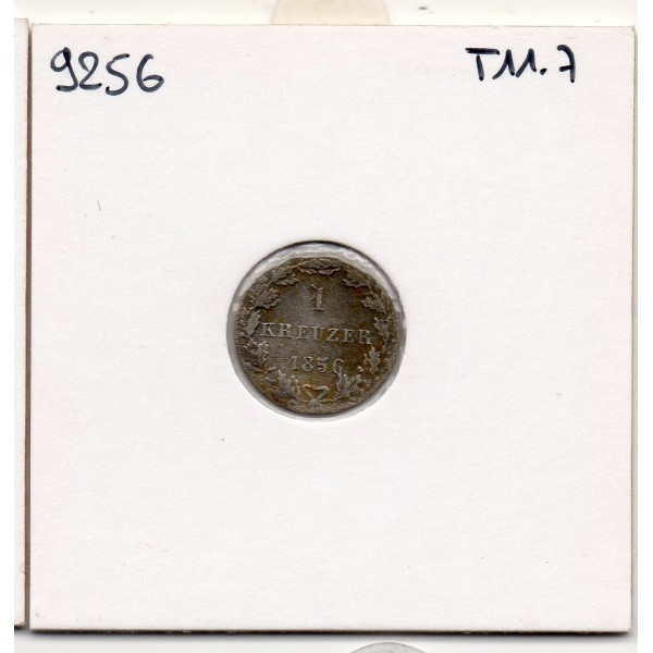 Francfort 1 Kreuzer 1856, TTB-, KM 312 pièce de monnaie