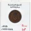 Duché de Nassau 1 kreuzer 1838, Sup, KM 51 pièce de monnaie