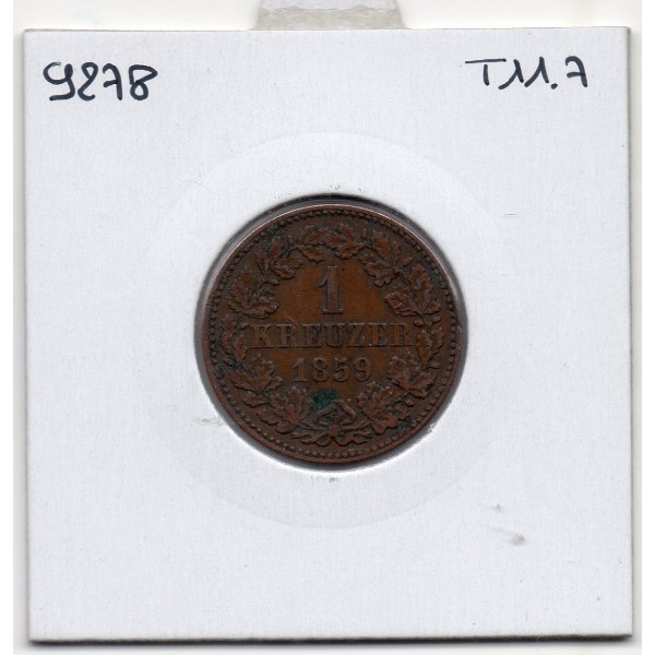 Duché de Nassau 1 kreuzer 1859, TTB, KM 74 pièce de monnaie