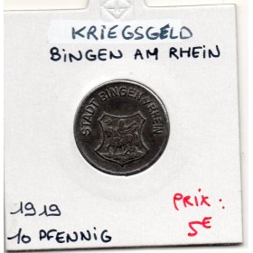Kriegsgeld Bingen Am Rhein 10 pfennig 1919, Sup, pièce de monnaie