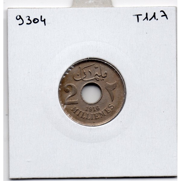 Egypte 2 Milliemes 1335 AH - 1916 H, TTB, KM 314 pièce de monnaie