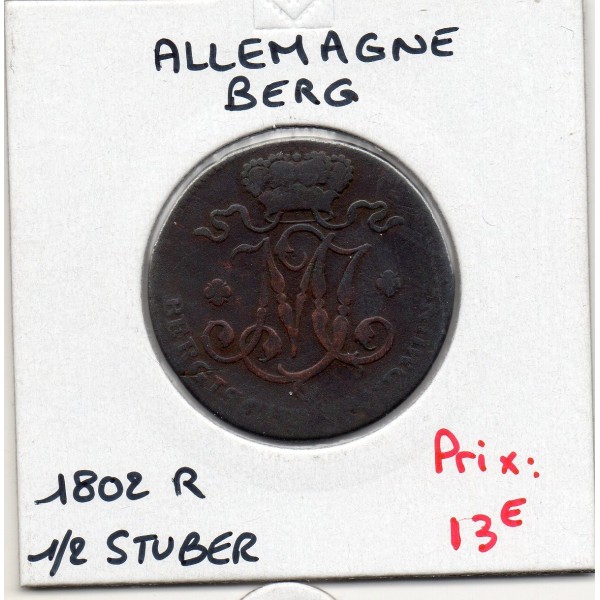 Berg 1/2 Stuber 1802 TB KM 2 pièce de monnaie