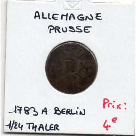 Prusse 1/24 thaler 1783 A, B, KM 296 pièce de monnaie