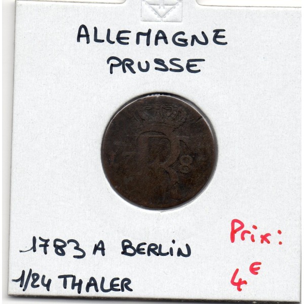 Prusse 1/24 thaler 1783 A, B, KM 296 pièce de monnaie
