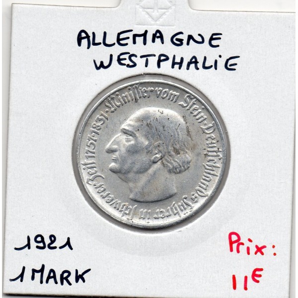 Westphalie 1 Mark 1921, TTB, pièce de monnaie