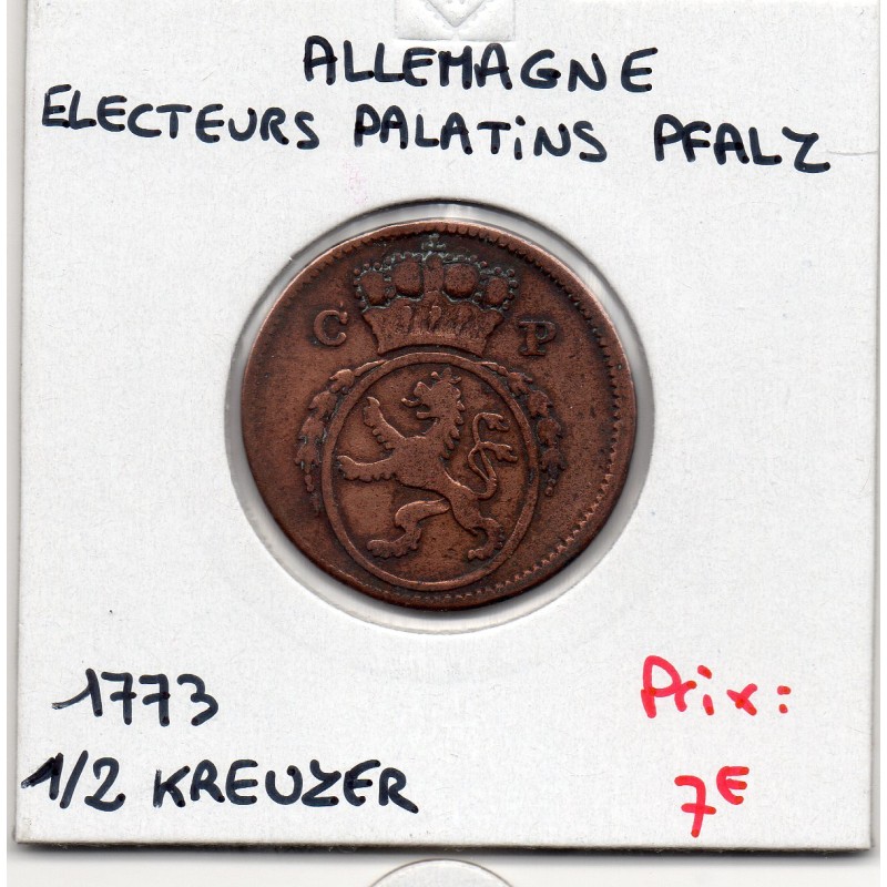 électorat Palatin 1/2 kreuzer 1773 TB KM 438 pièce de monnaie électorat Palatin 1/2 kreuzer 1773 TB KM 438 pièce de monnaie