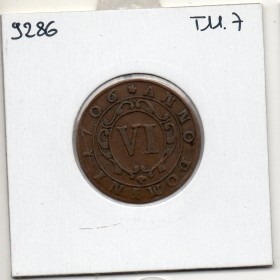 Evêché Paderborn 6 pfennig 1706 TTB KM 173.2 pièce de monnaie