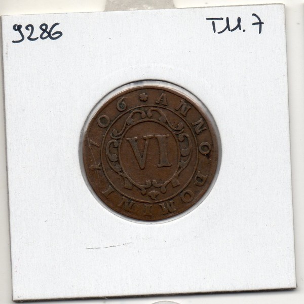Evêché Paderborn 6 pfennig 1706 TTB KM 173.2 pièce de monnaie