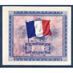 2 Francs Drapeau Neuf 1944 sans série Billet du trésor Central