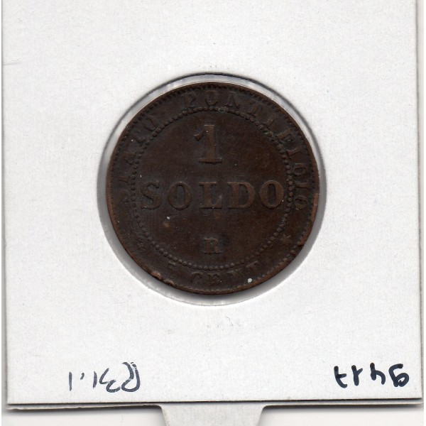 Vatican Pius ou Pie IX 1 Soldo 1867 grand buste petite date, TTB, KM 1372.2 pièce de monnaie