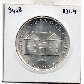 Norvège 10 Kroner 1964, Spl, KM 413 pièce de monnaie