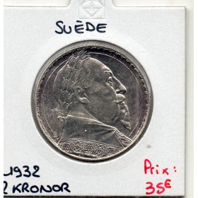 Suède 2 kronor 1932, Spl, KM 805 pièce de monnaie