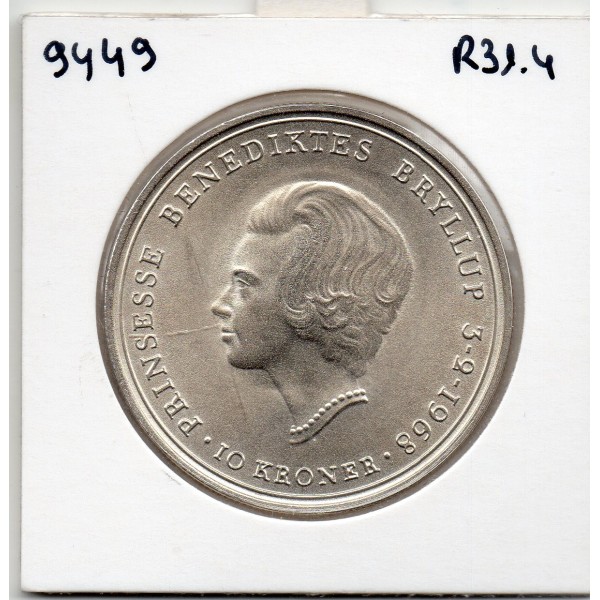 Danemark 10 kroner 1968, FdC KM.857 princesse Benediktes