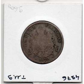 2 francs Napoléon III tête laurée 1870 A Paris, B+, France pièce de monnaie