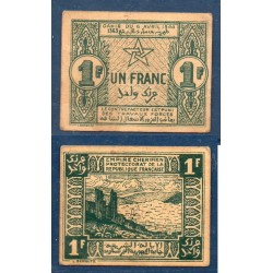Maroc Chérifien P.42, TTB, Billet de 1 Franc 1944 Fès