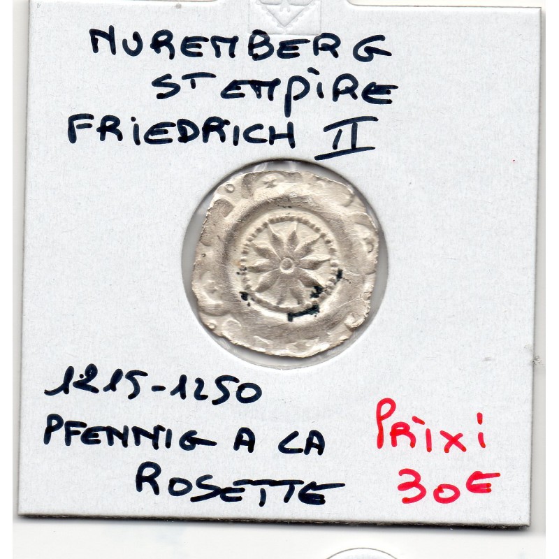 Nuremberg pfennig 1225-1250 TTB, Friedrich II du Saint Empire pièce de monnaie Nuremberg pfennig 1225-1250 TTB, Friedrich II du Saint Empire pièce de monnaie